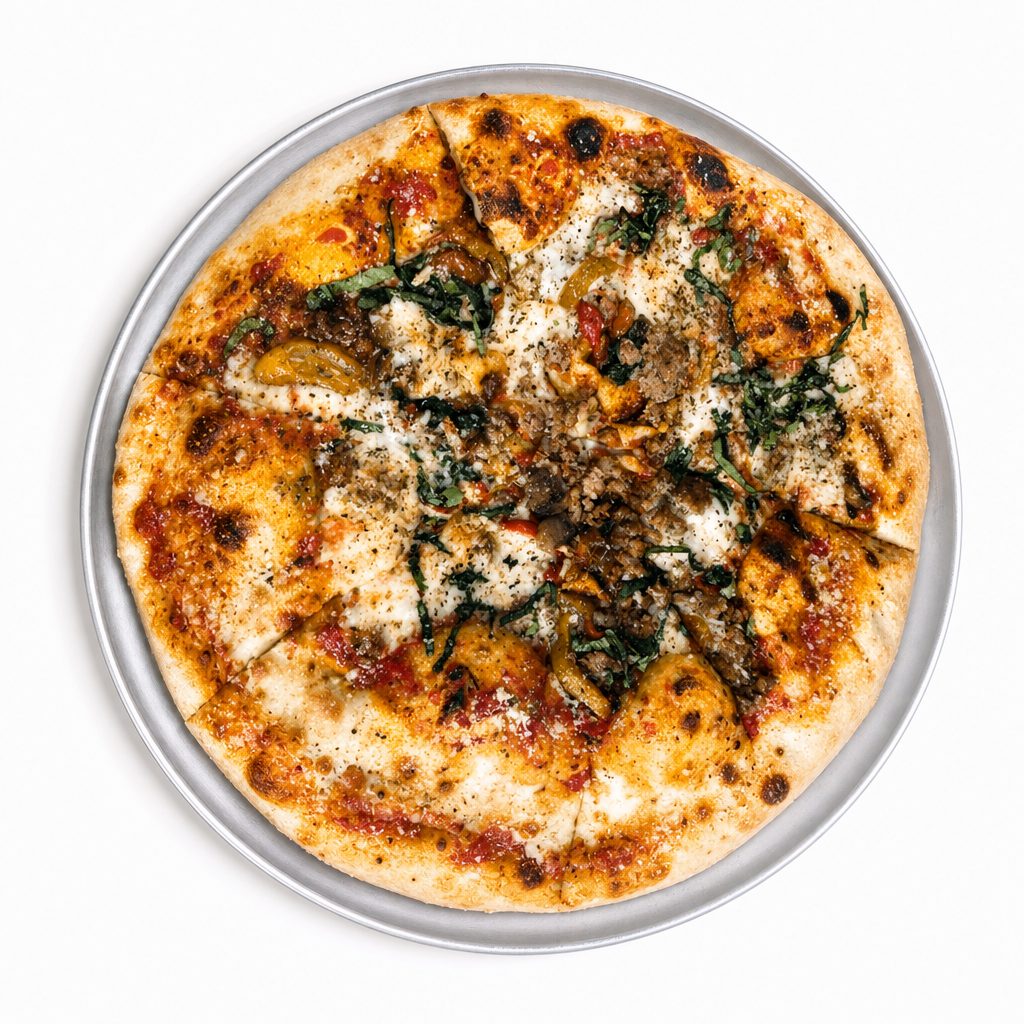 #1 Sausage, Mushroom, Peppers.