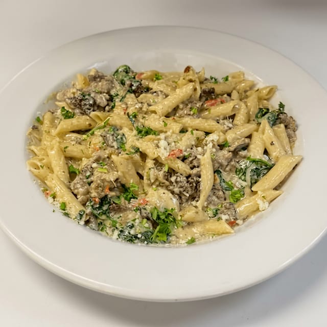 Steak and Spinach Pasta.