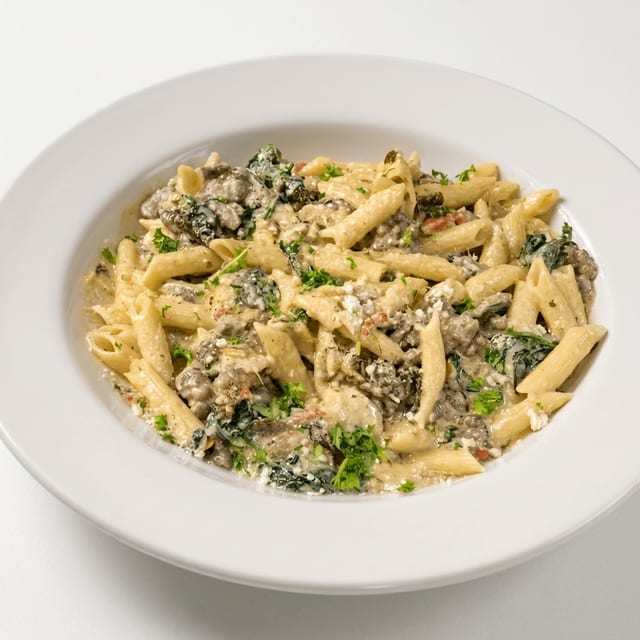 Steak and Spinach Pasta.
