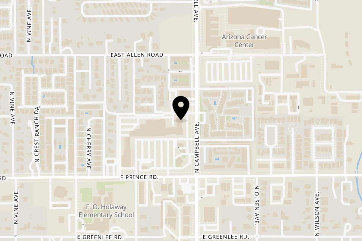 Map showing the location of Nate's Italian Kitchen Nate's Italian Kitchen on Campbell on 3699 N Campbell Ave in Tucson